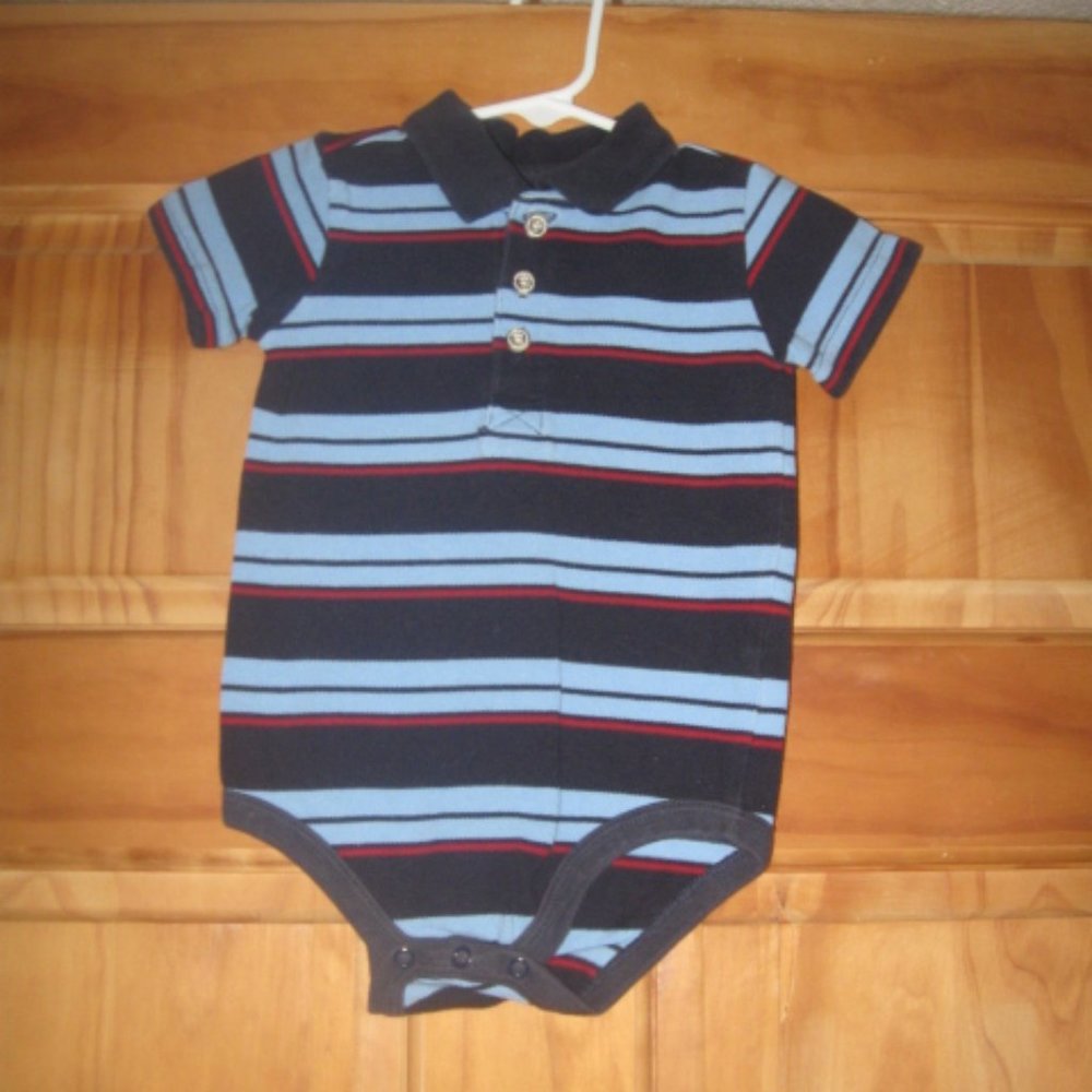 5/$20 Boys Wonderkids Striped Button Top Bodysuit